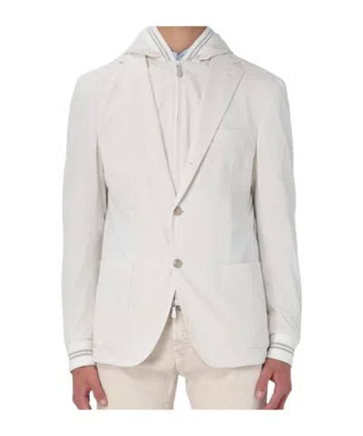 Eleventy Lapel Long-sleeved Suit Jacket In White