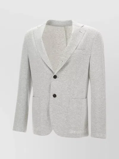 Eleventy Lapel Peak Blazer Back Slits In Grey
