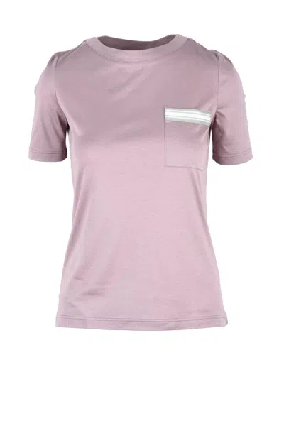 Eleventy Lavender Lyocell Cotton Women's Lyocell Cotton T-shirt In Pink