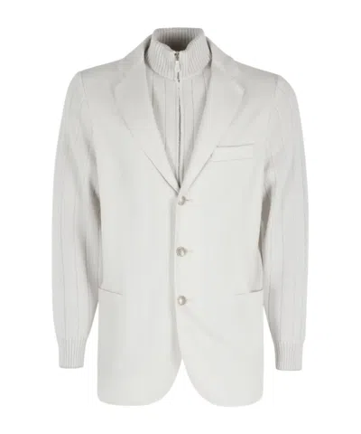 Eleventy Layered Blazer In White