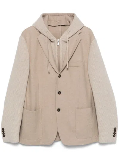 Eleventy Layered Blazer In Neutrals