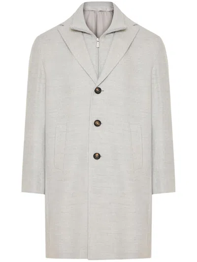 Eleventy Layered Coat In Grey