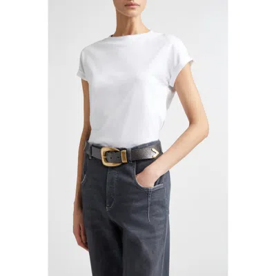 Eleventy Layered Crewneck Cotton T-shirt In Gray