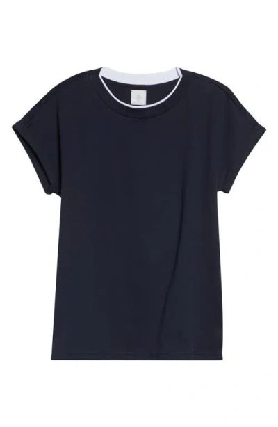 Eleventy Layered Crewneck T-shirt In Blue