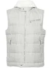 Eleventy Layered-detail Padded Gilet In Grey