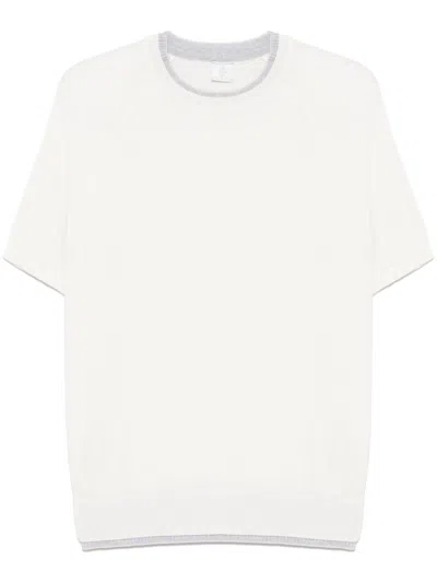 Eleventy Layered-detail T-shirt In White