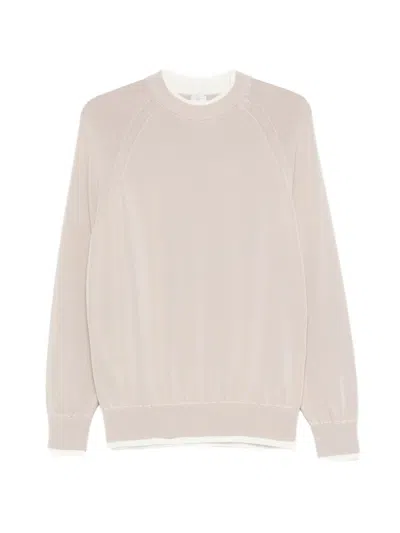 Eleventy Layered-effect T-shirt In Neutral