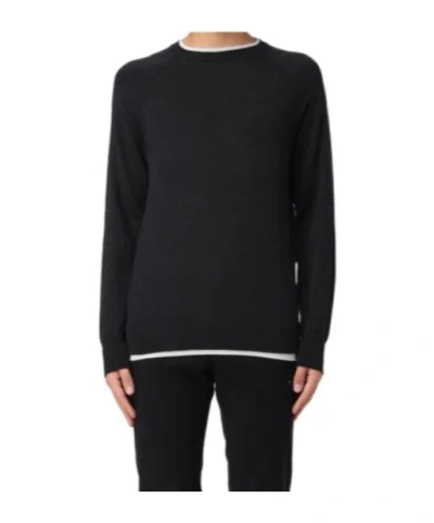 Eleventy Layered Hem Sweater In Black