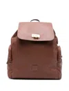 Eleventy Leather Backpack In Red