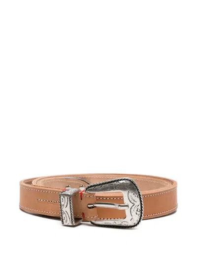 Eleventy Leather Belt In Brown