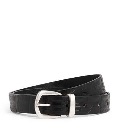Eleventy Leather Belt In Black