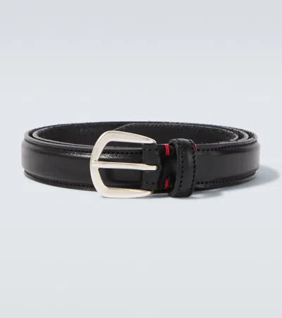 Eleventy Leather Belt In Black