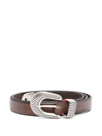 Eleventy Leather Belt In Braun