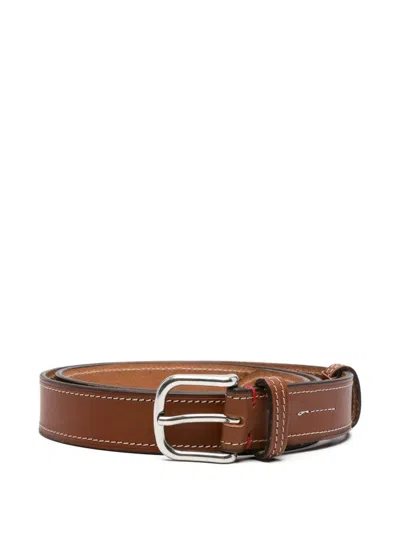 Eleventy Leather Belt In Brown
