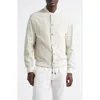 Eleventy Leather Bomber Jacket In 02-01 Sand And White