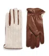 Eleventy Leather Dual Gloves In Sand