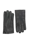 Eleventy Mens Black Stitch-detail Leather Gloves In Black