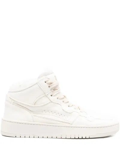 Eleventy Leather High-top Sneaker In White