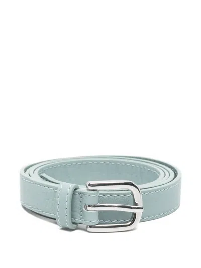 Eleventy Leather Metal-buckle Belt In Green