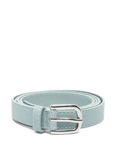 Eleventy Leather Metal-buckle Belt In Blue