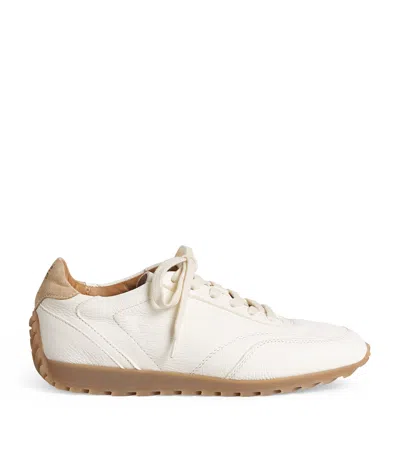 Eleventy Leather Sneakers In White