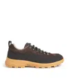 Eleventy Leather-suede Sneakers In Brown