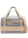 Eleventy Leather-trimmed Wool Duffle Bag In Gray