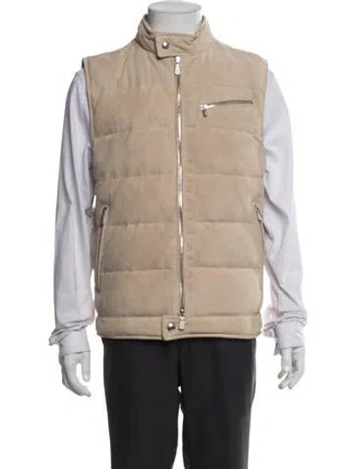 Pre-owned Eleventy Leather Vest In Neutral