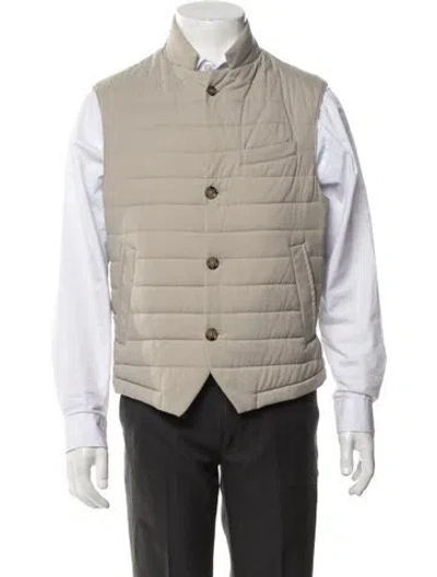 Pre-owned Eleventy Leather Vest In Neutrals