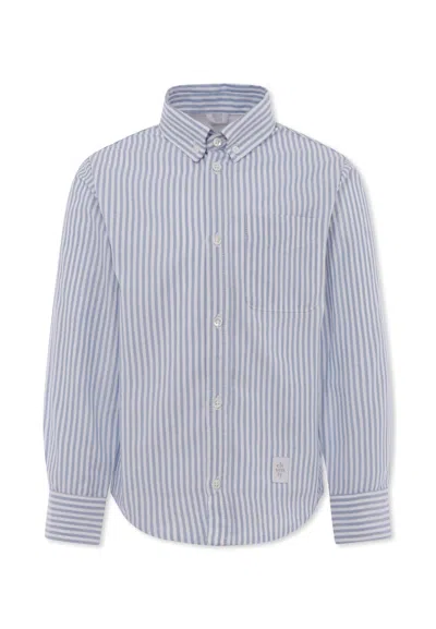 Eleventy Kids' Light Blue Shirt For Boy With Logo