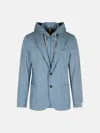Eleventy Light Blue Wool Blend Blazer In Blue