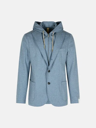 Eleventy Light Blue Wool Blend Blazer