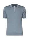 Eleventy Wool Polo Zip Collar