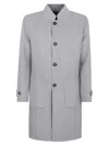 Eleventy Wool-cashmere Blend Coat With Stand Collar In Gray
