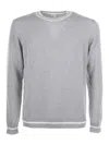 Eleventy Light Gray Crew Neck Sweater In Grey