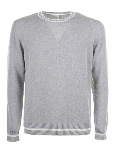 ELEVENTY LIGHT GRAY CREW NECK SWEATER