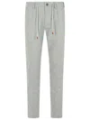 Eleventy Light Grey Wool Blend Trousers Men In Gray