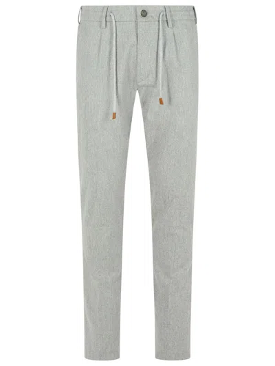ELEVENTY ELEVENTY LIGHT GREY WOOL BLEND TROUSERS MEN