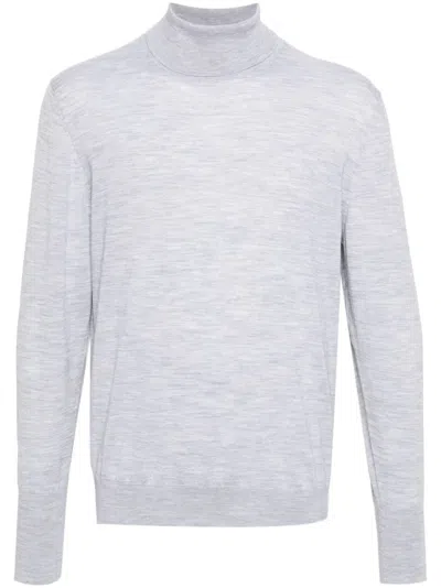 Eleventy Lightweight Textured Turtleneck Sweater In Grey In Gray