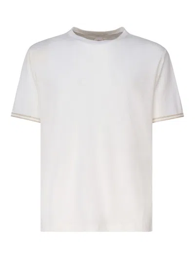 Eleventy Linen And Cotton Blend T-shirt In White