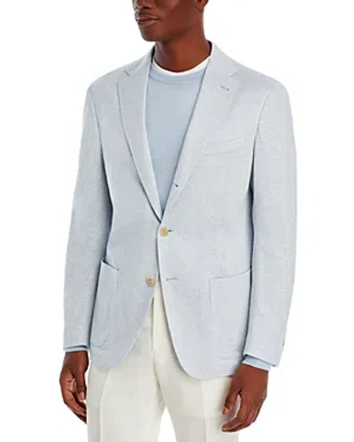 Eleventy Linen & Cotton Jersey Unstructured Slim Fit Sport Coat In 08 Denim