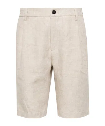 Eleventy Linen Bermuda Shorts In Neutrals