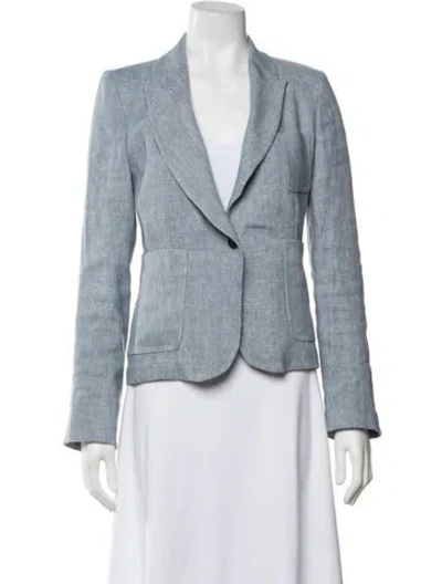 Pre-owned Eleventy Linen Blazer In Blue