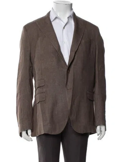 Pre-owned Eleventy Linen Blazer In Brown
