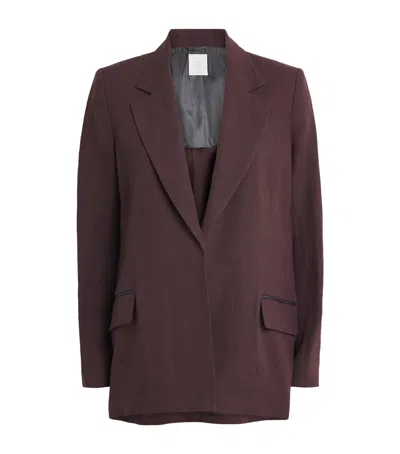 Eleventy Linen Blazer In Brown