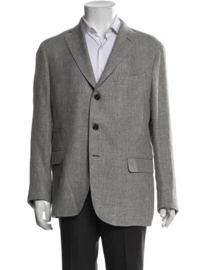 Pre-owned Eleventy Linen Blazer In Gray