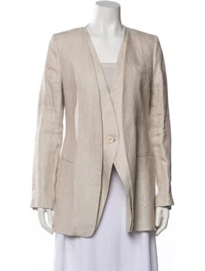 Pre-owned Eleventy Linen Blazer W/ Tags In Neutral