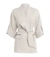 Eleventy Linen-blend Belted Jacket