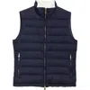 Eleventy Linen Blend Down Puffer Vest In Blue