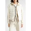 Eleventy Linen Blend Down Puffer Vest In White
